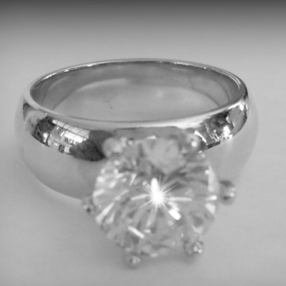 Ladies 1ct. CZ Round Solitaire Ring